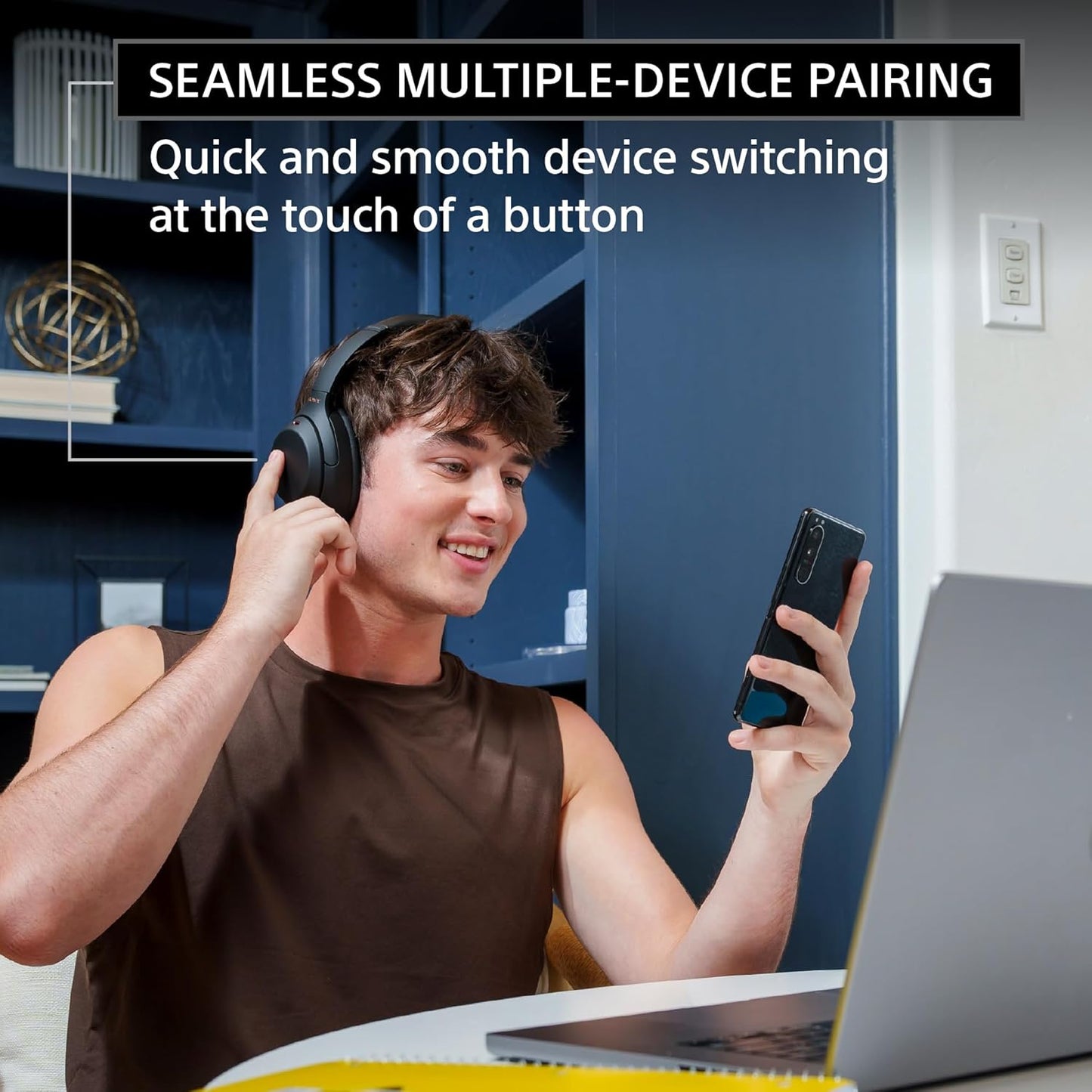 Wireless Premium Noise Canceling Overhead Headphones with Mic for Phone-Call and Alexa Voice Control, Black WH1000XM4