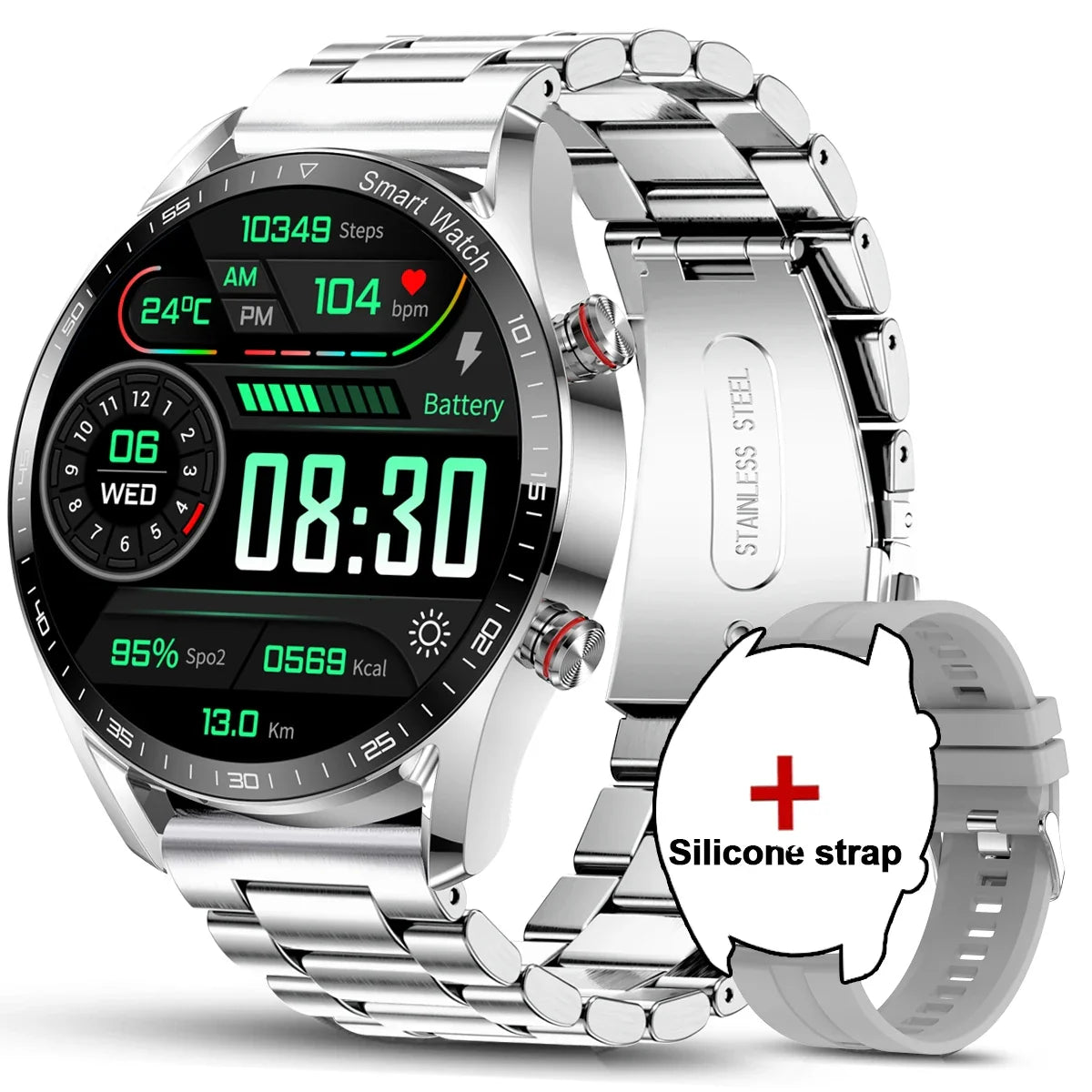 New 1.53Inch Bluetooth Call Smart Watch Men Multi-Sport Mode Heart Rate Health Monitoring Waterproof Business Smartwatch