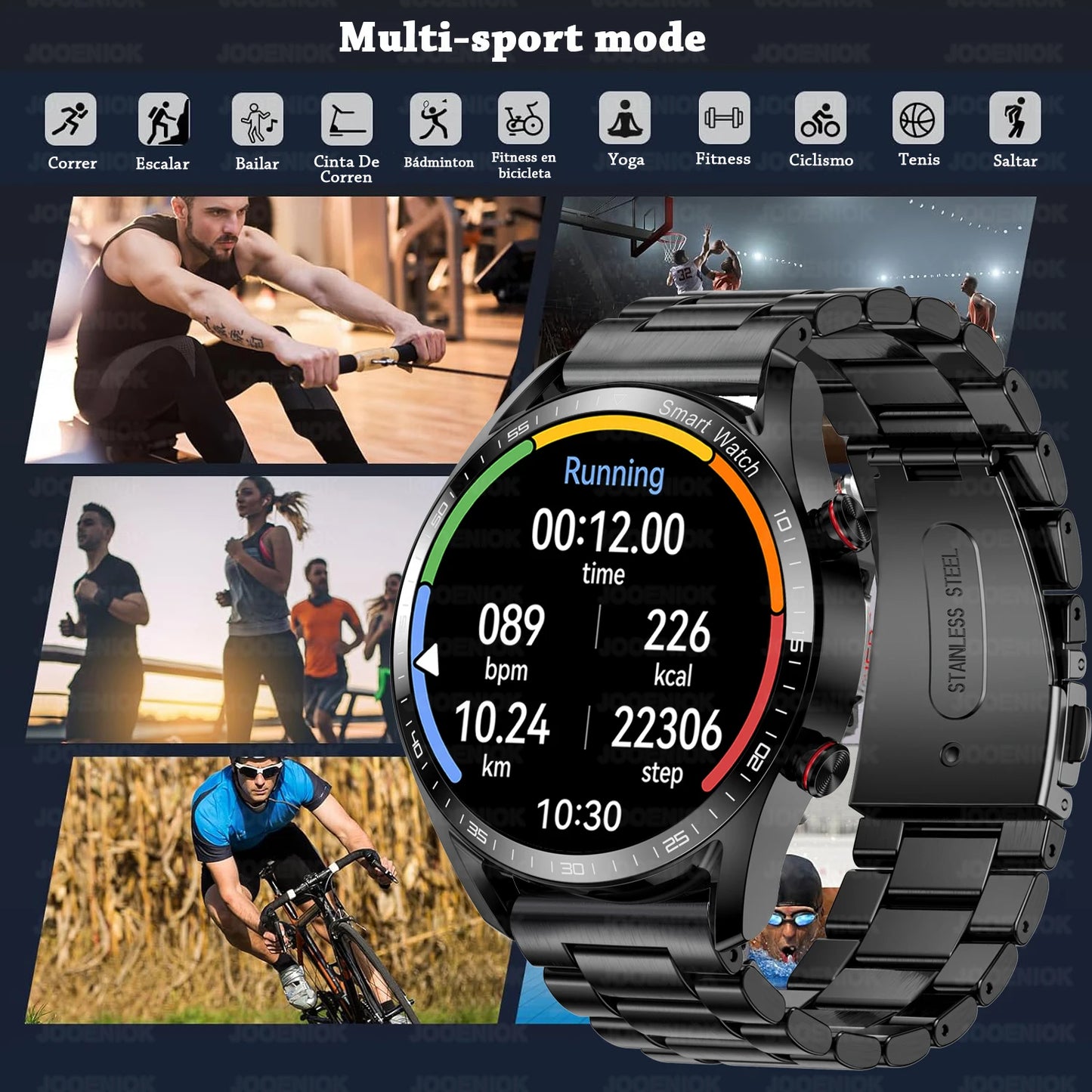 New 1.53Inch Bluetooth Call Smart Watch Men Multi-Sport Mode Heart Rate Health Monitoring Waterproof Business Smartwatch